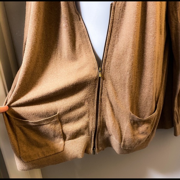 Lane Bryant 22/24 long sleeve zip cardigan tan - Picture 4 of 5